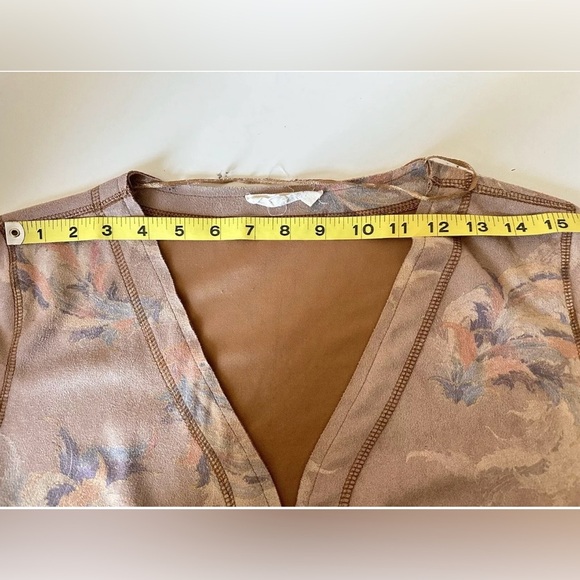 SOLITAIRE Anthropologie Vegan Suede Floral Dusty Rose Jacket Duster Size M - Picture 8 of 11